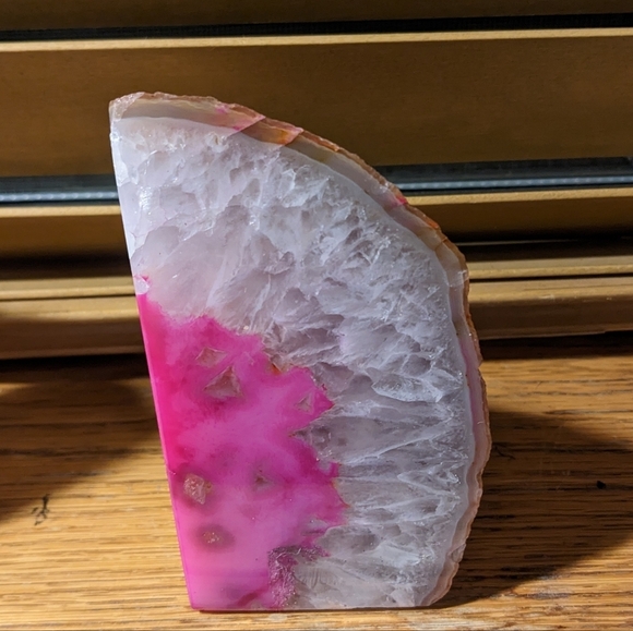 Agate Geode Sections Pair of Dyed Pink​​ - Picture 13 of 15